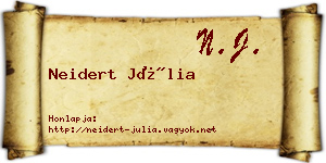 Neidert Júlia névjegykártya